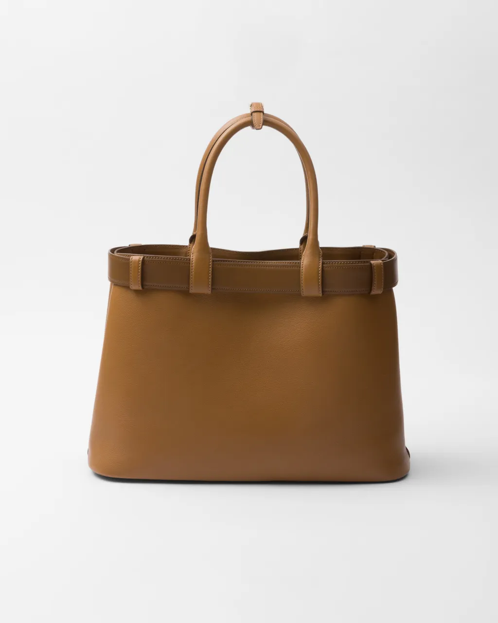 Prada Buckle Large Leather Handbag With Belt