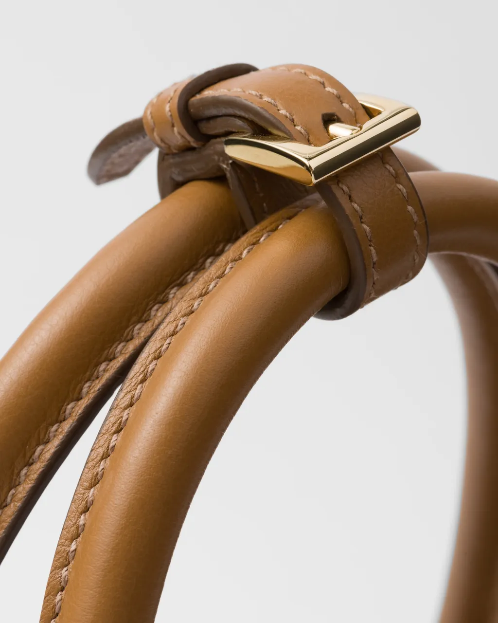 Prada Buckle Large Leather Handbag With Belt