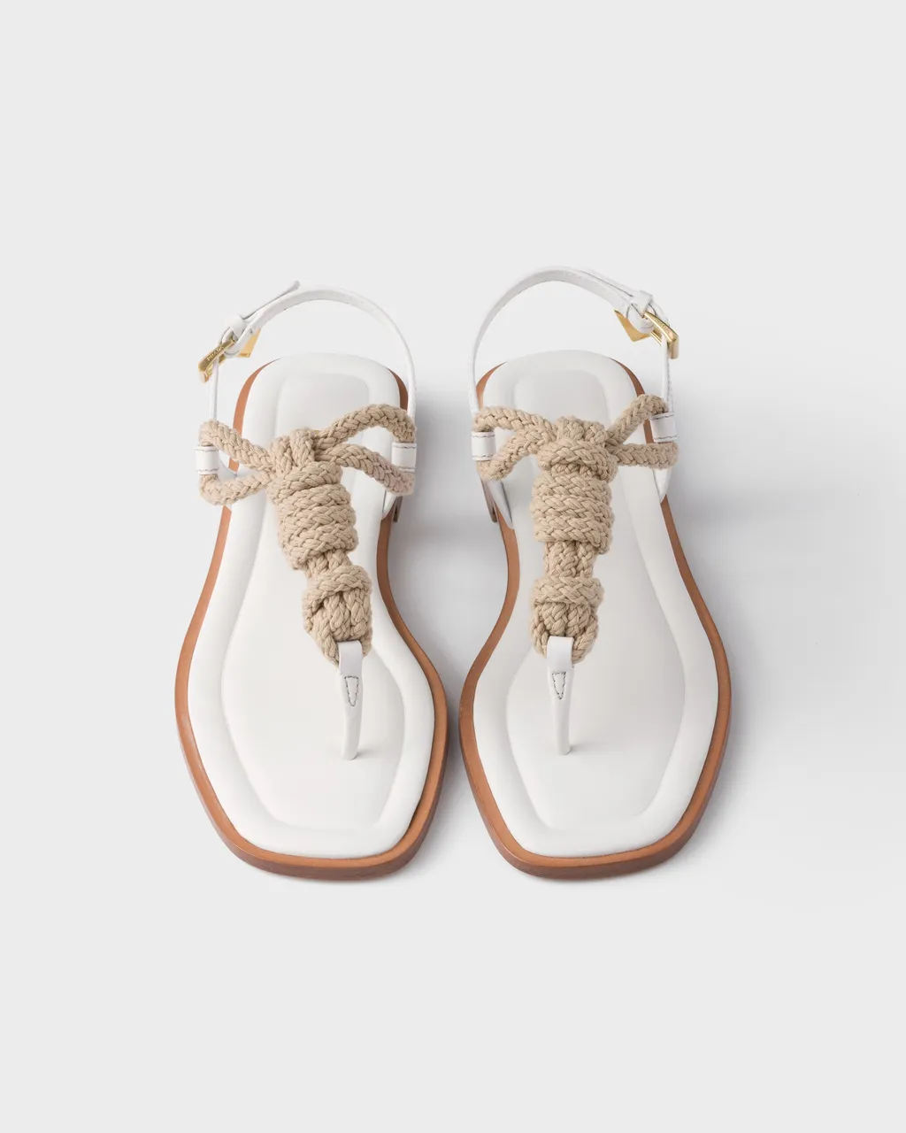 Leather And Cord Thong Sandals
