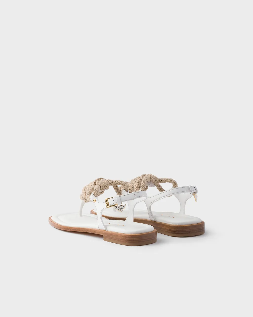 Leather And Cord Thong Sandals