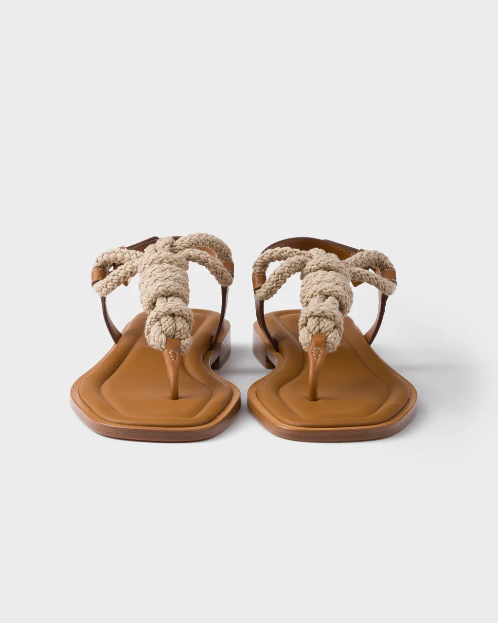 Leather And Cord Thong Sandals
