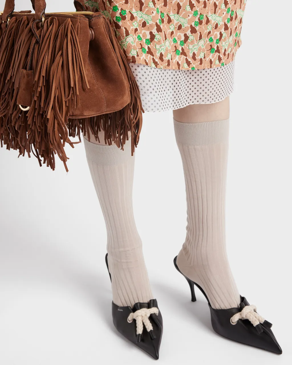 Nappa Leather Mules With Cord Detail