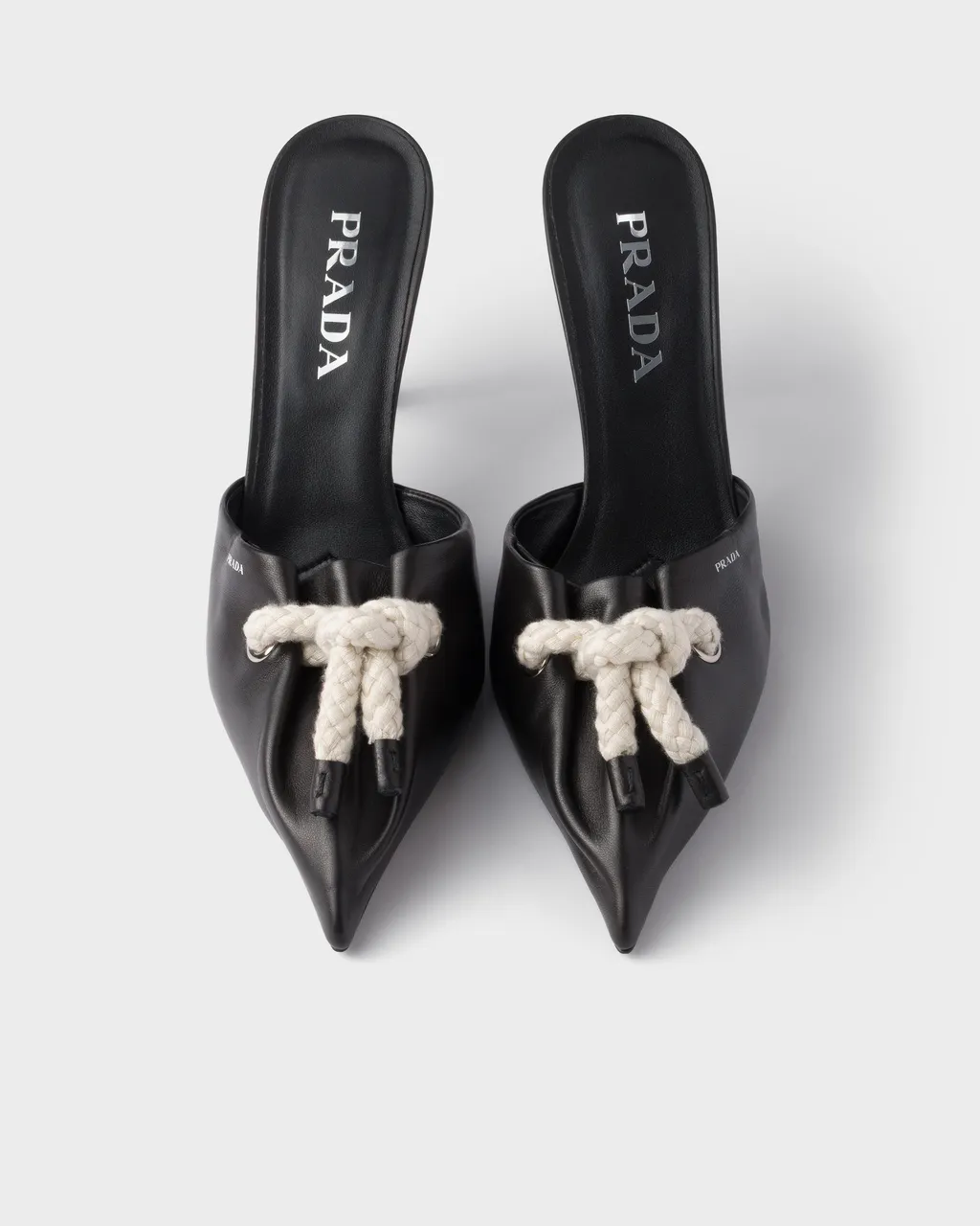 Nappa Leather Mules With Cord Detail