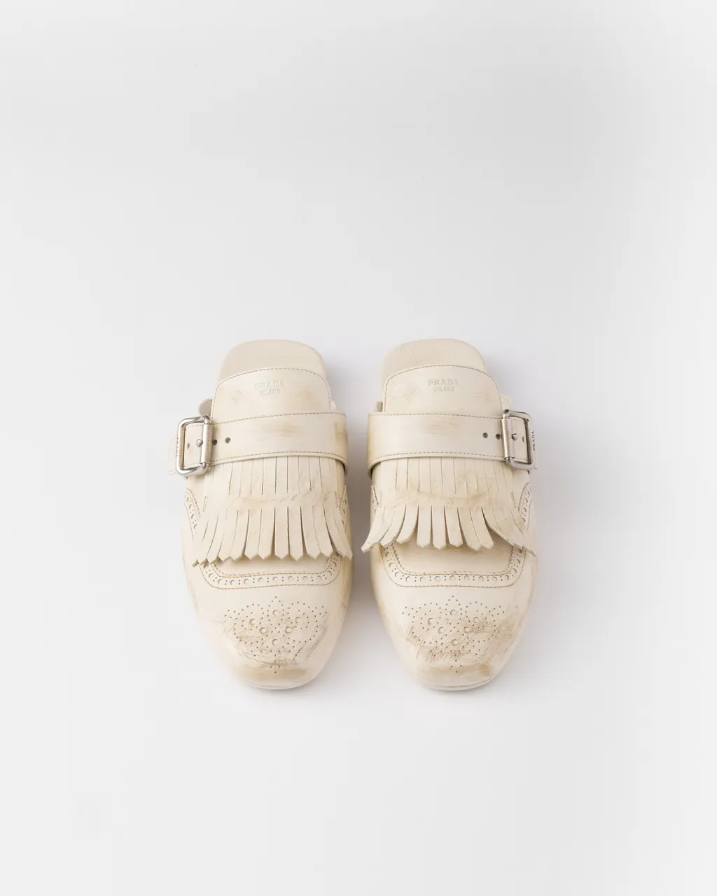 Shuffle Fringed Leather Mules