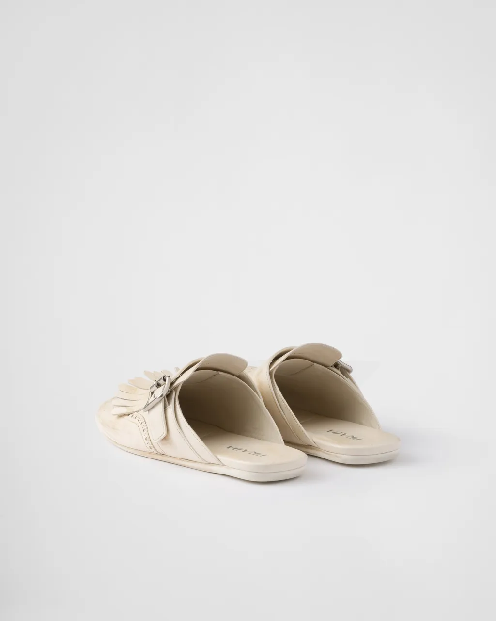 Shuffle Fringed Leather Mules