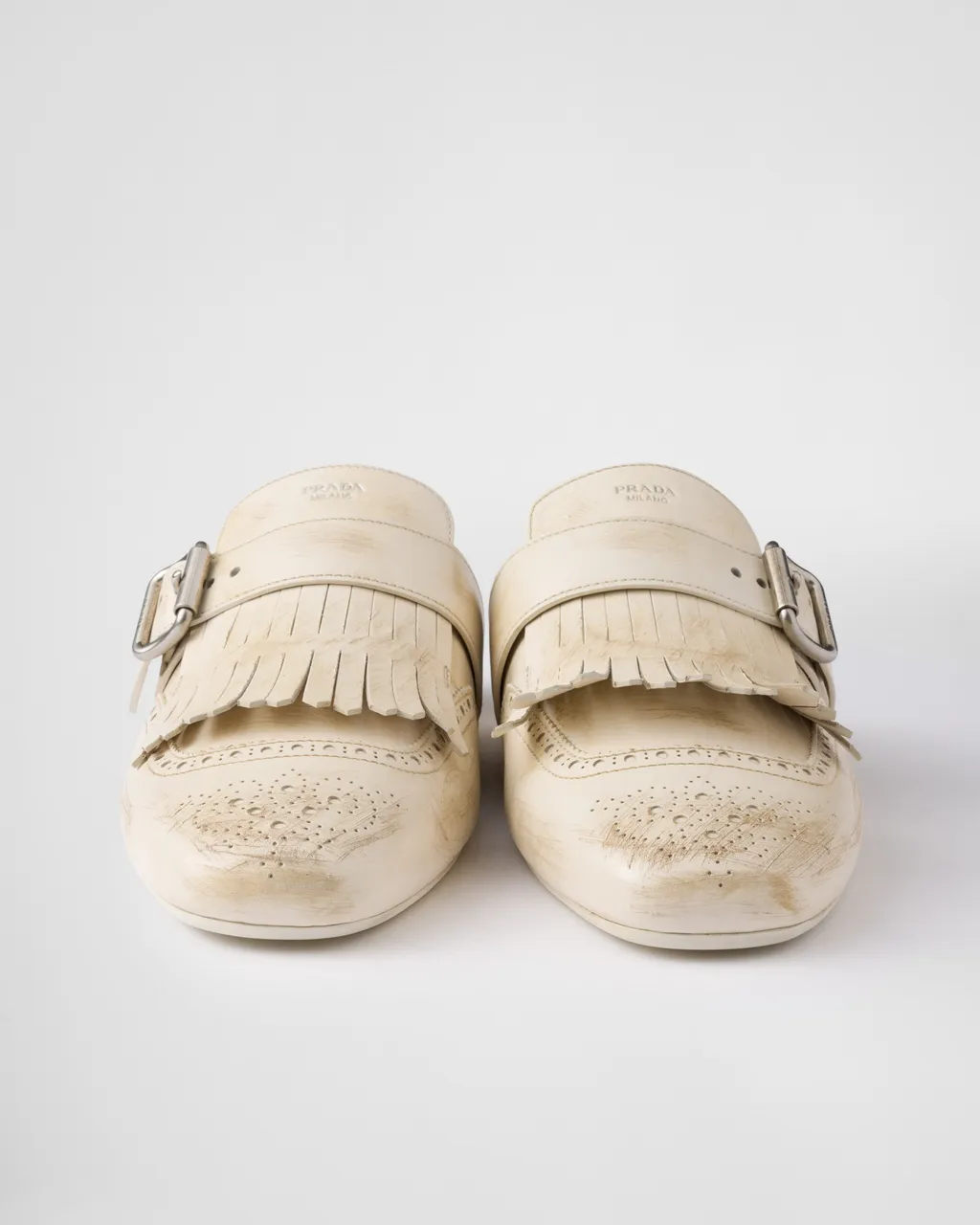 Shuffle Fringed Leather Mules
