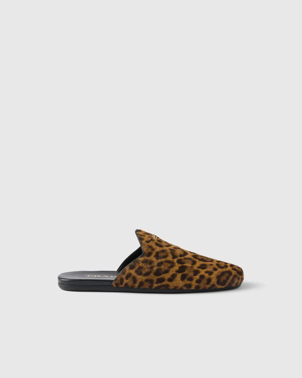 Leopard-Print Leather Mules