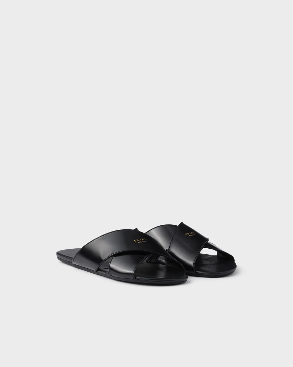 Brushed Leather Slides