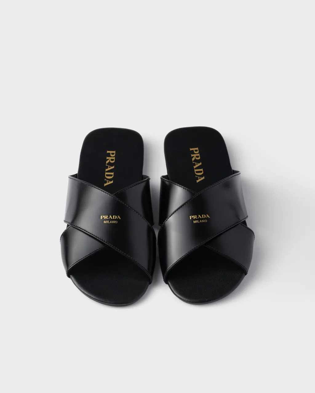 Brushed Leather Slides