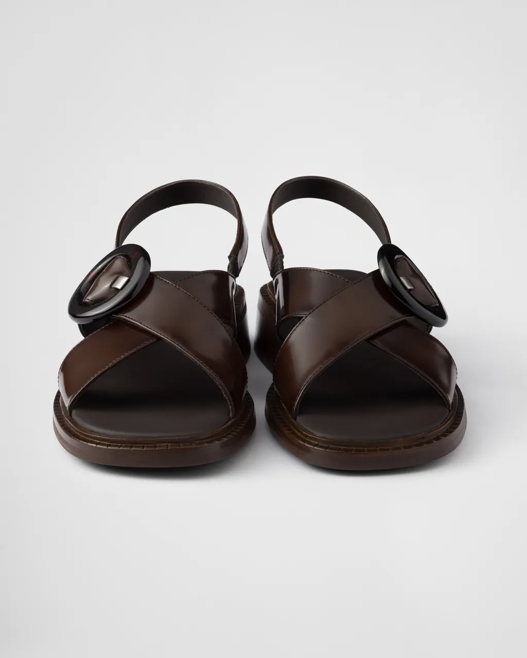 Brushed Leather Sandals With Buckle