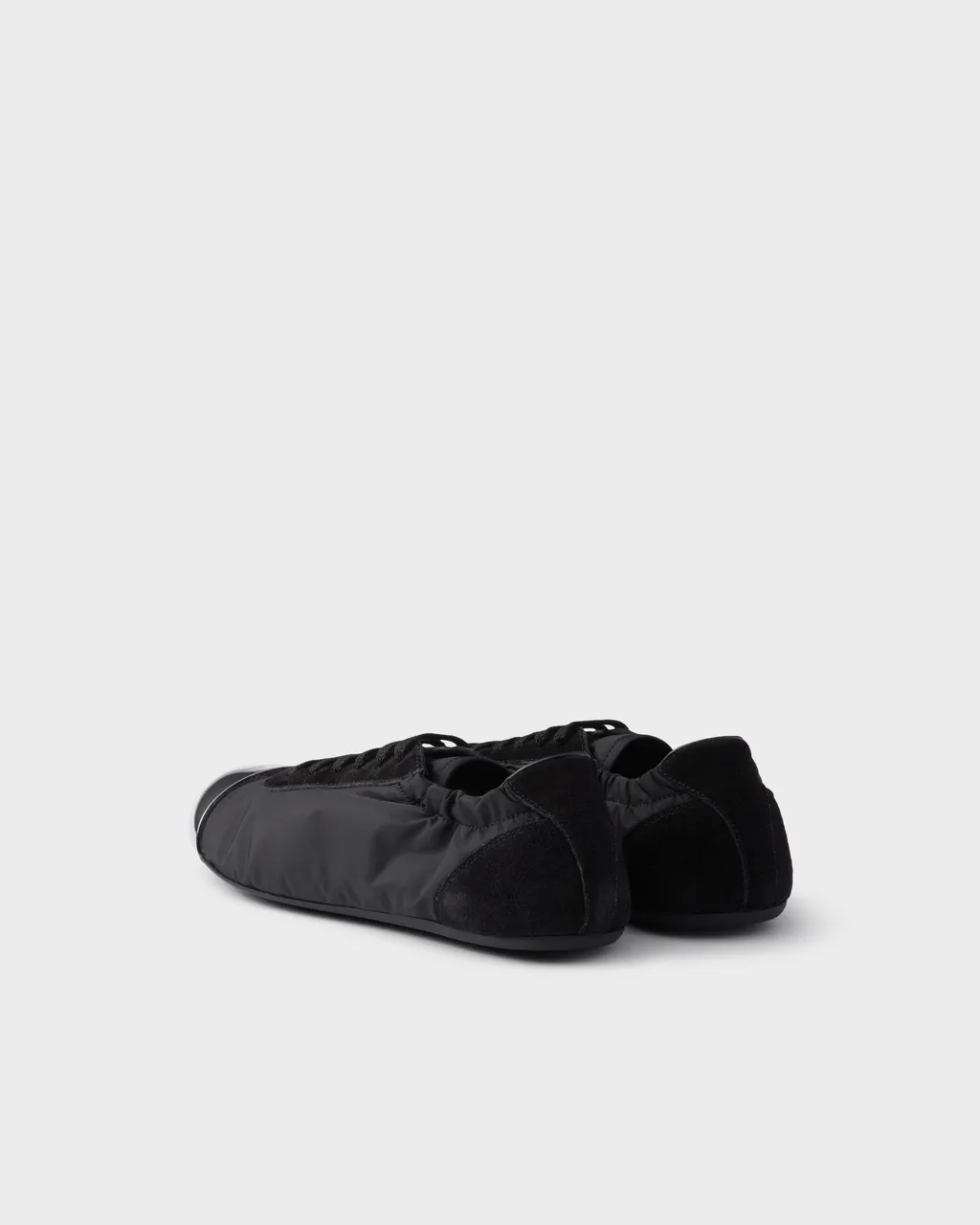 Collapse Re-Nylon And Suede Sneakers With Metal Toecap