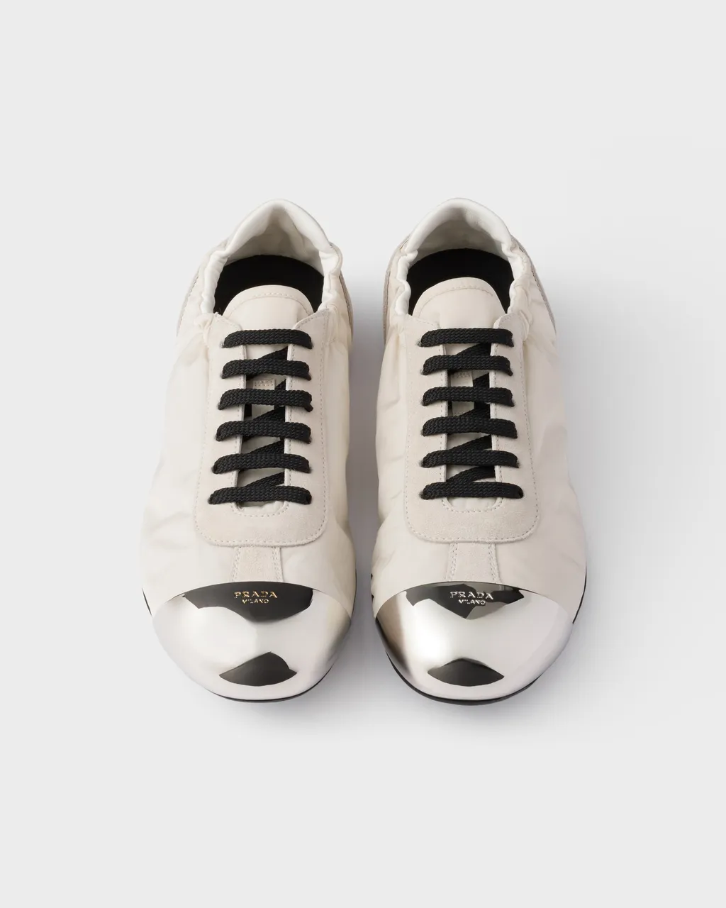 Collapse Re-Nylon And Suede Sneakers With Metal Toecap