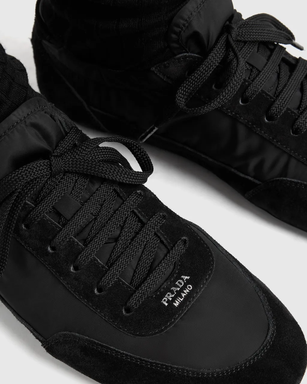 Collapse Re-Nylon And Suede Sneakers