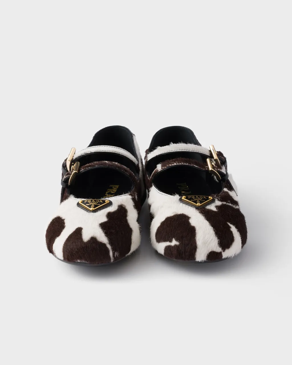 Printed Leather Ballerinas