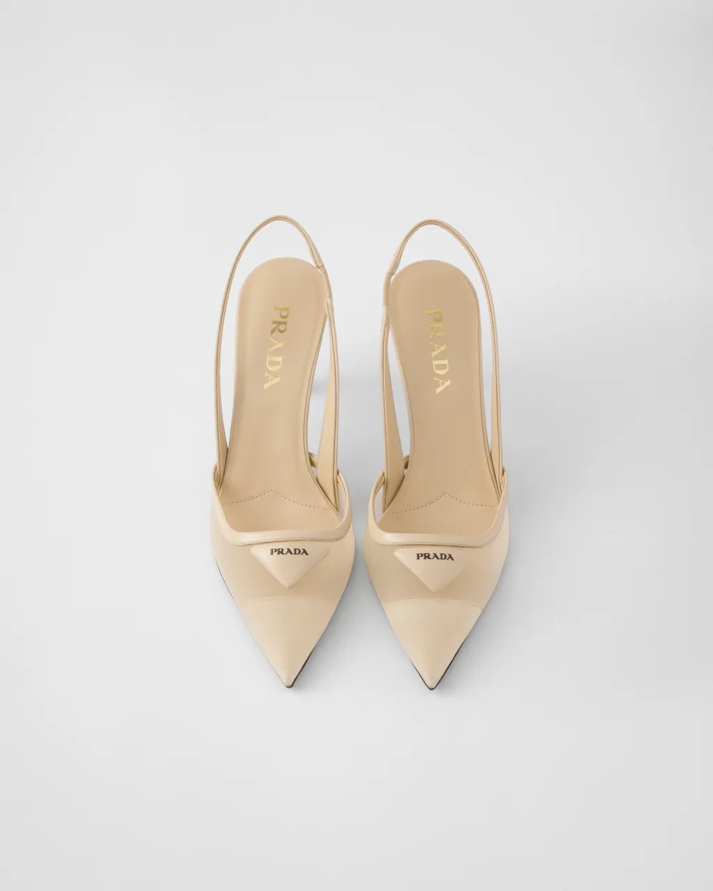 Mesh Fabric Slingback Pumps