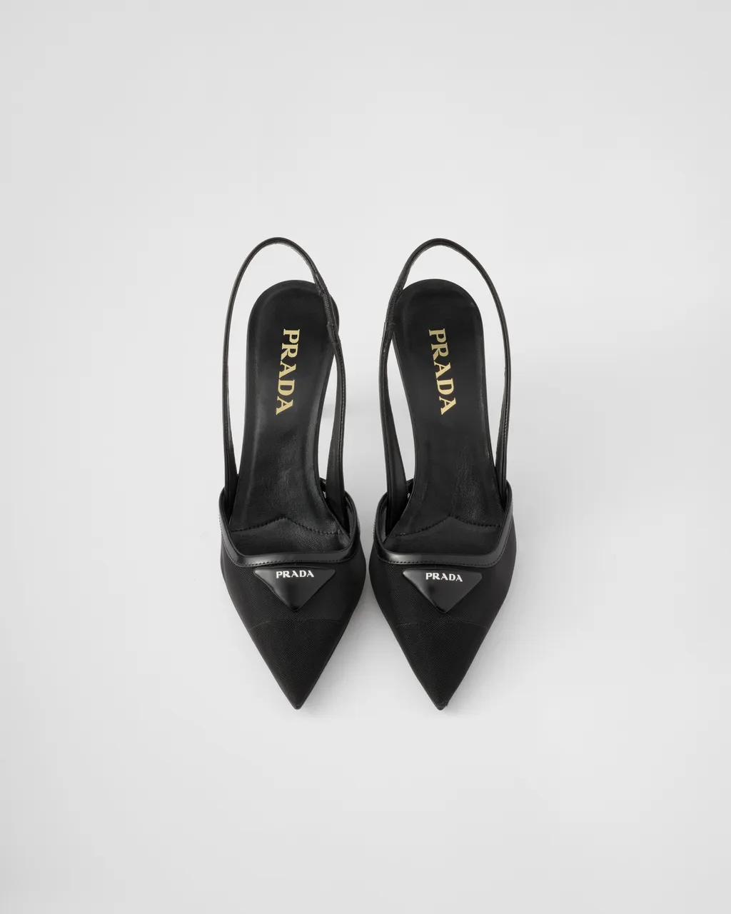 Mesh Fabric Slingback Pumps