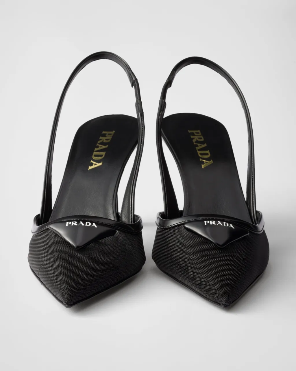 Mesh Fabric Slingback Pumps