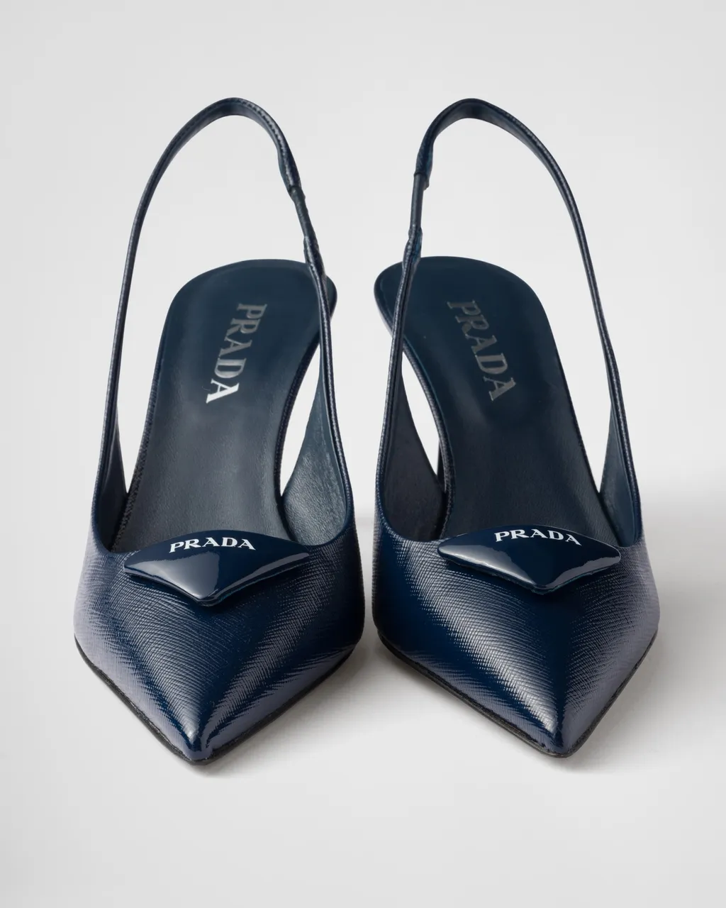 Saffiano Patent Leather Slingback Pumps