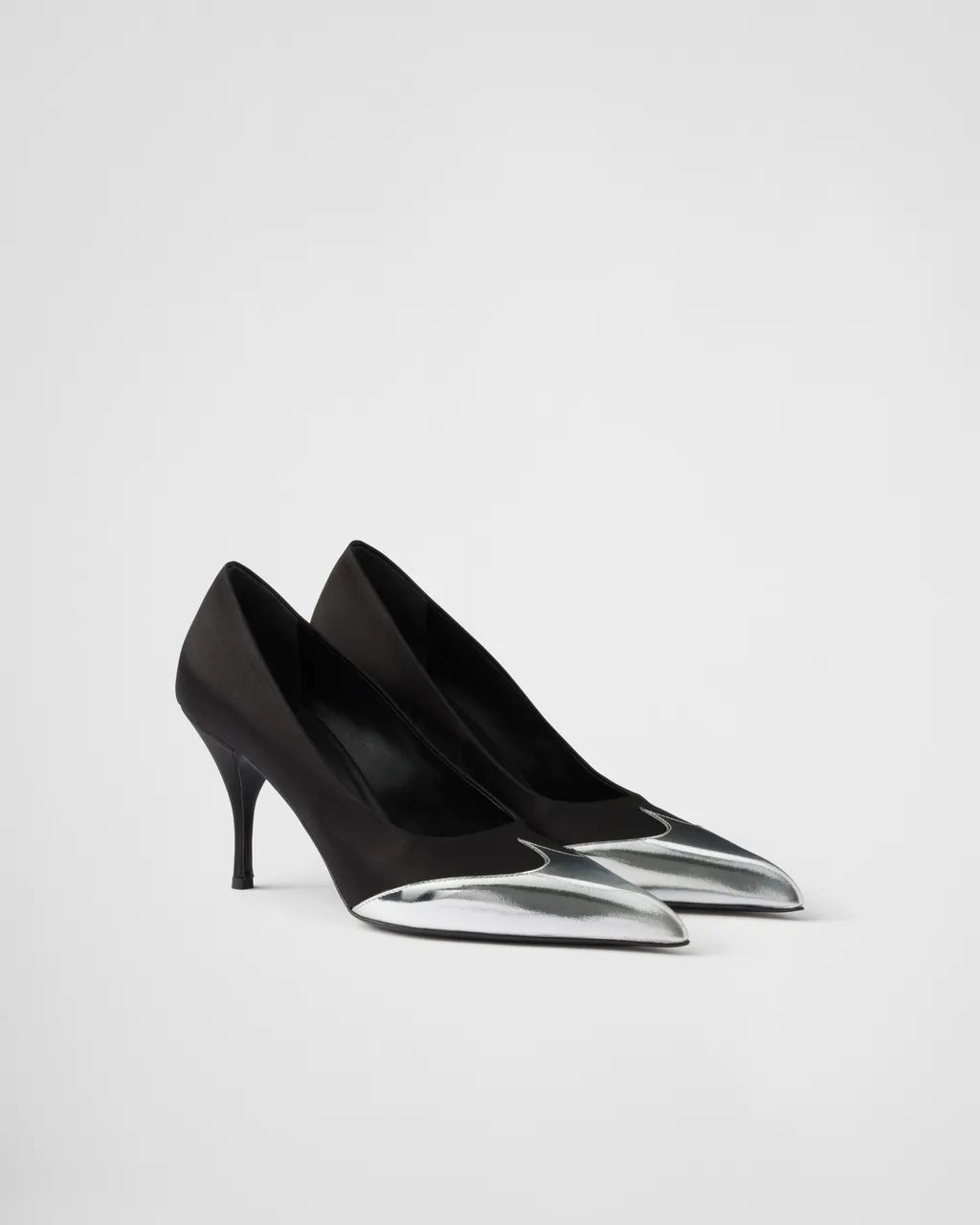 Satin And Metallic Leather Pumps