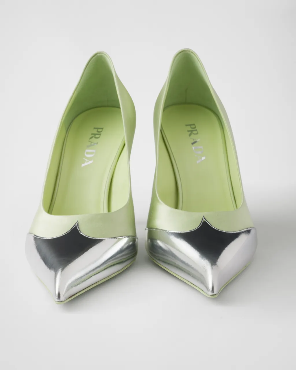 Satin And Metallic Leather Pumps