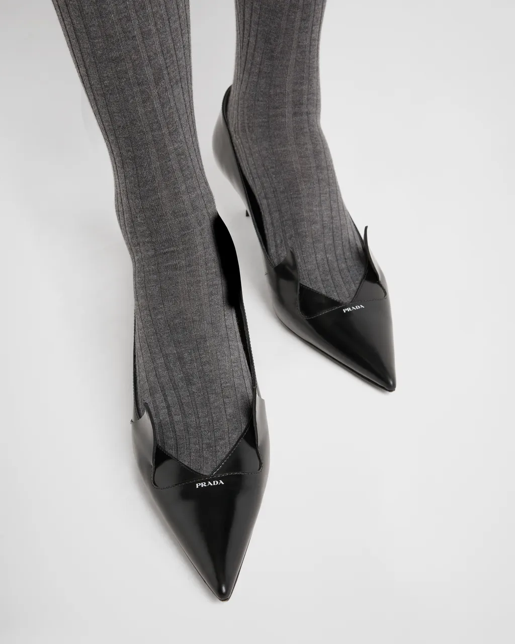 Two-Tone Brushed Leather Pumps