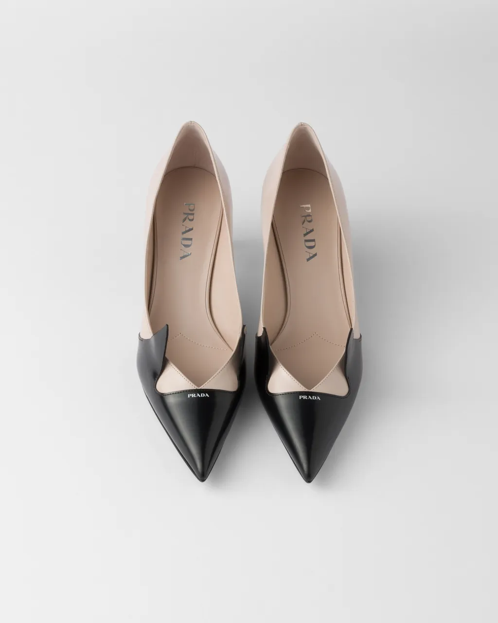 Two-Tone Brushed Leather Pumps