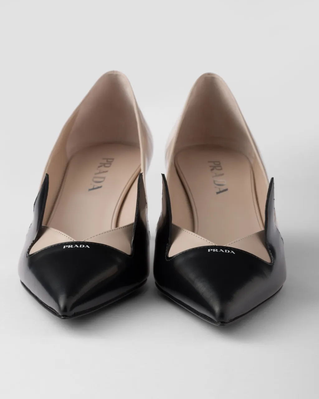 Two-Tone Brushed Leather Pumps
