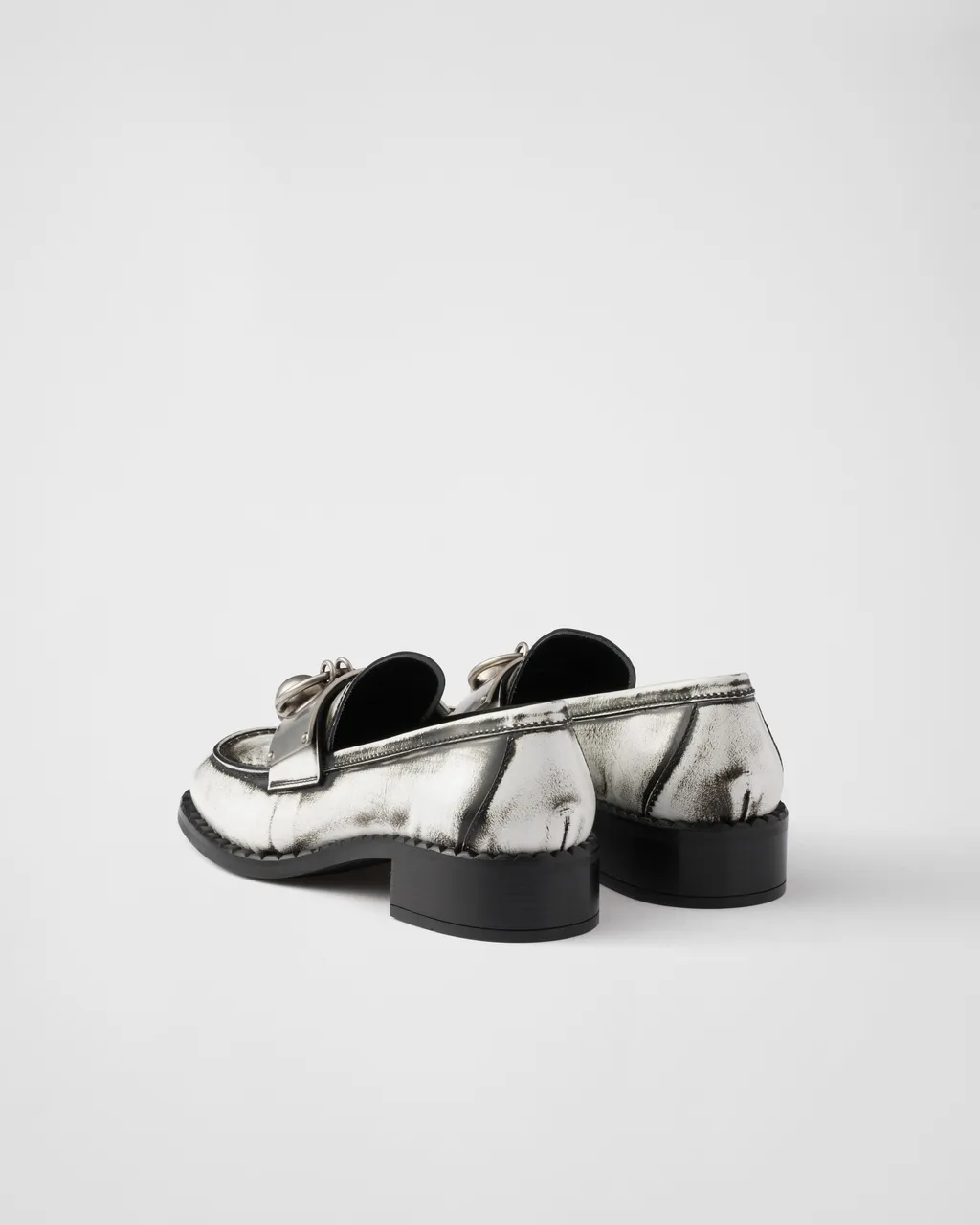 Brushed Leather Loafers With Metal Details