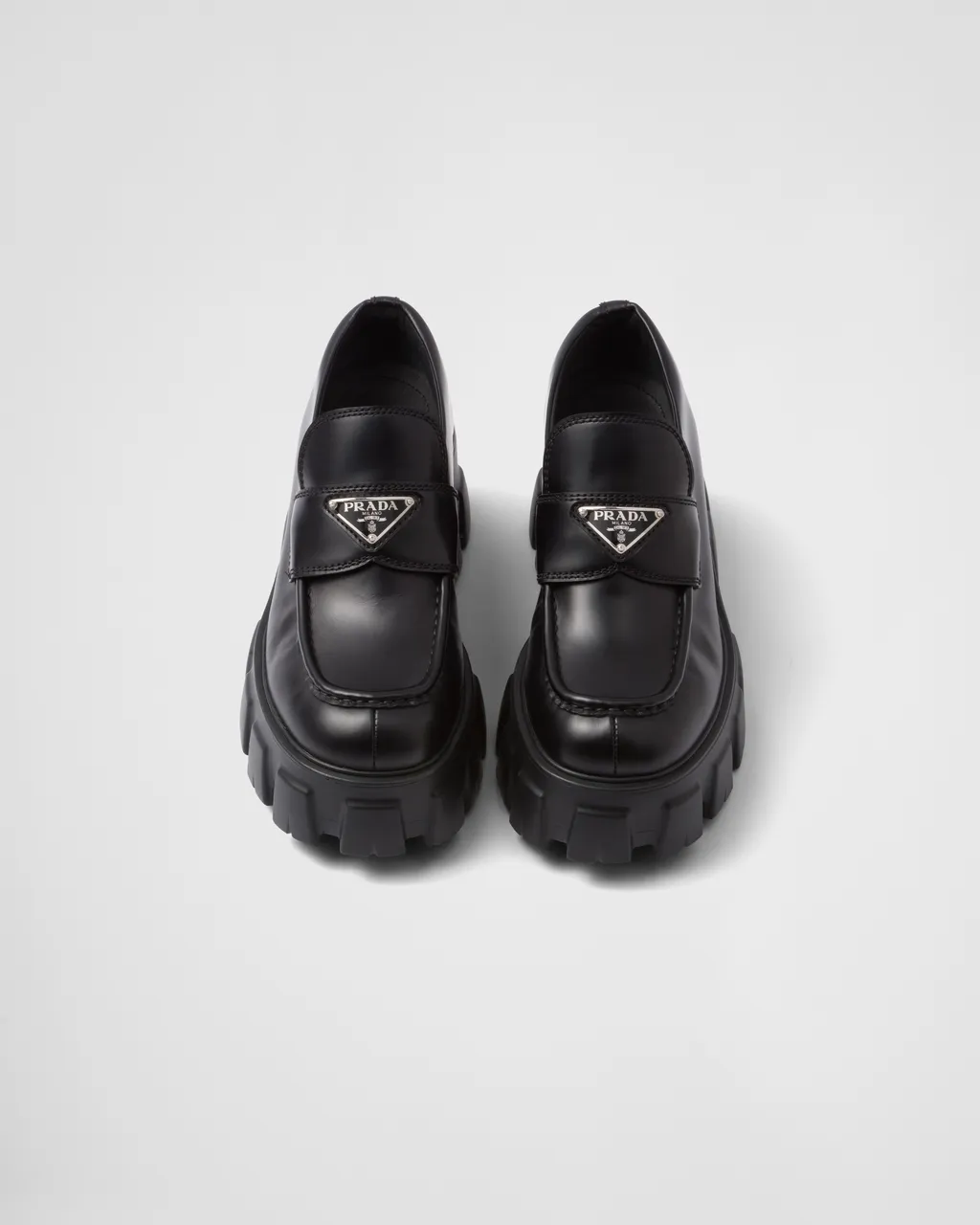 Brushed Leather Monolith Loafers