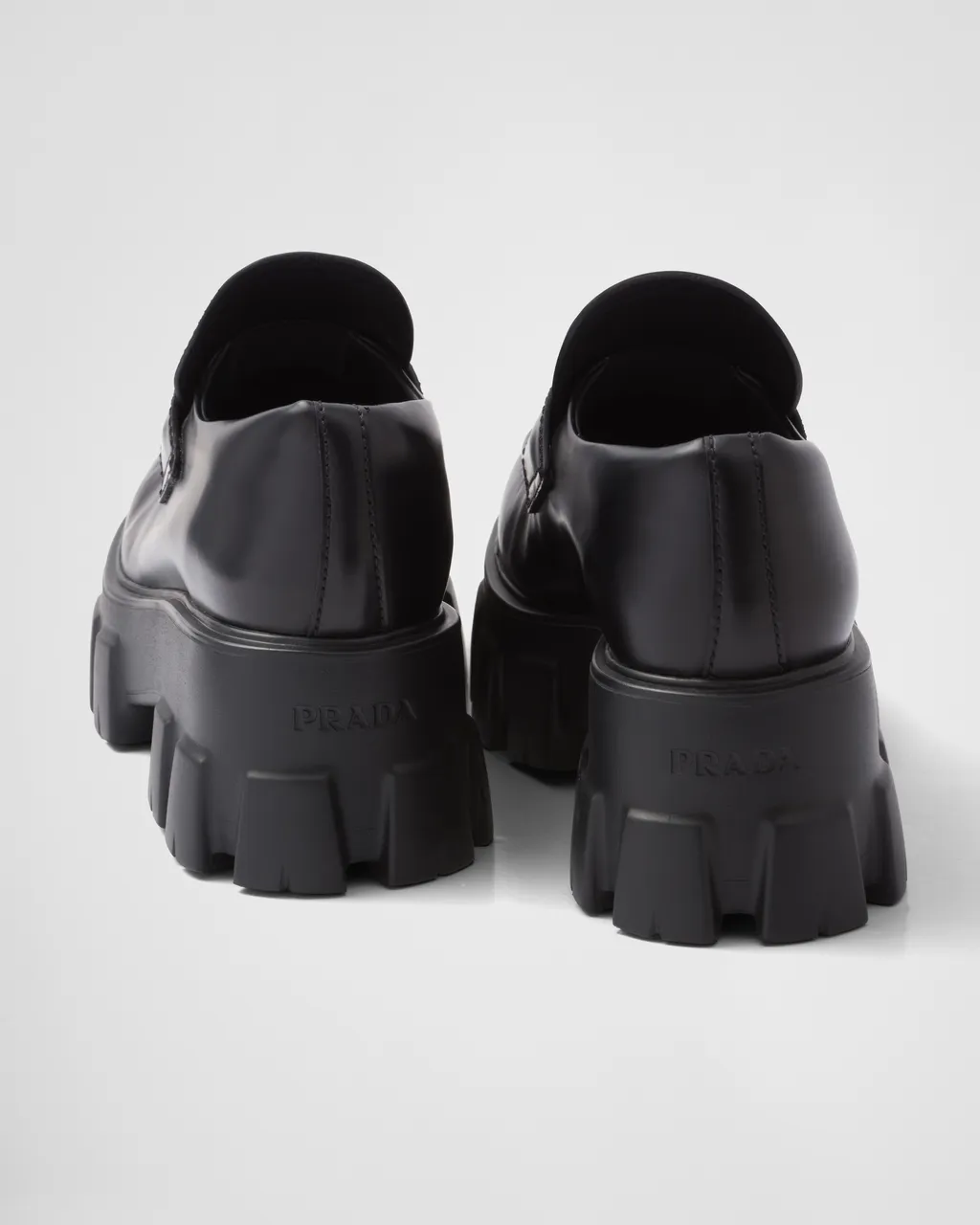 Brushed Leather Monolith Loafers