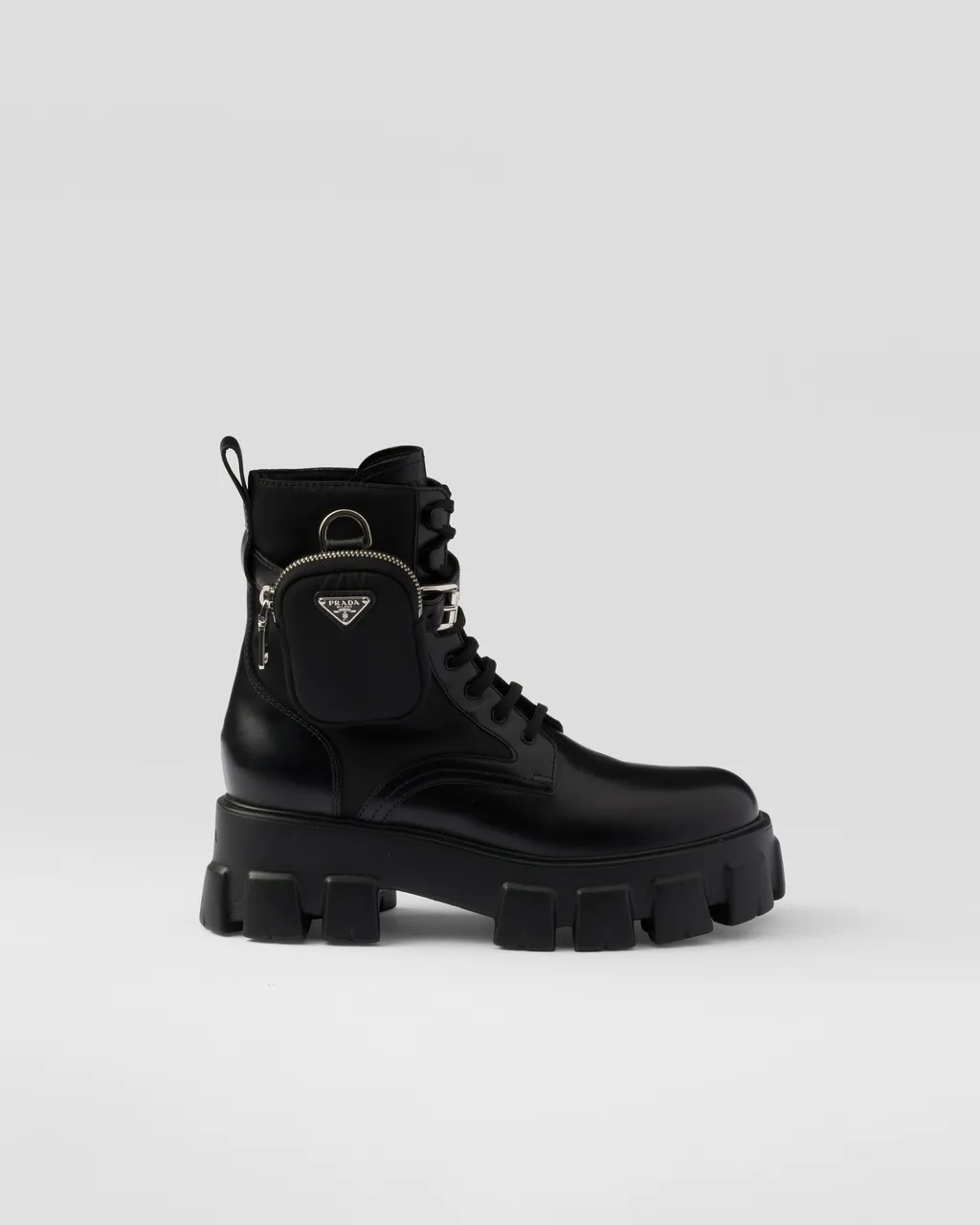 Monolith Leather And Re-Nylon Boots With Pouch