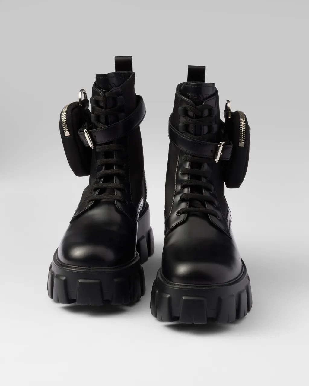 Monolith Leather And Re-Nylon Boots With Pouch