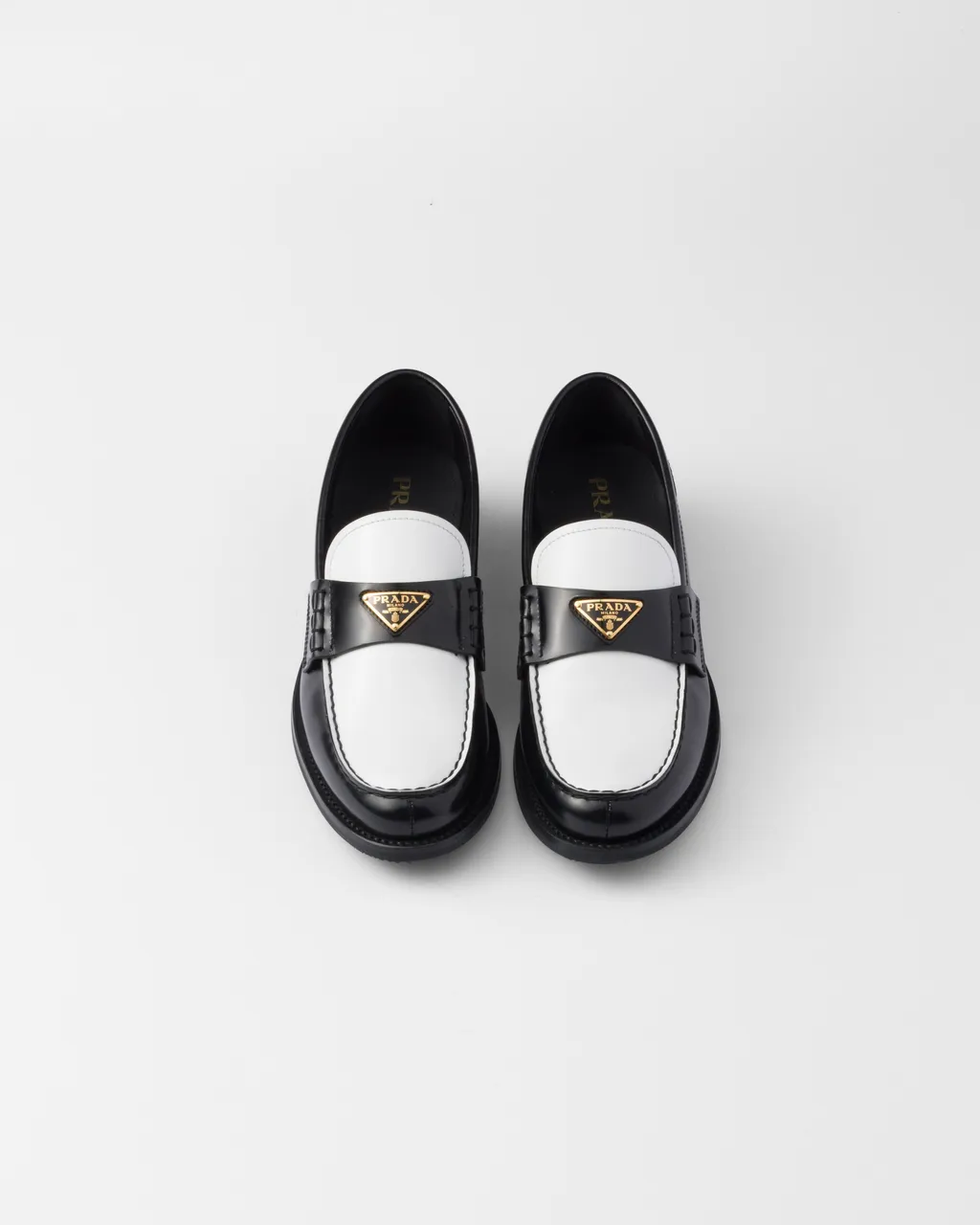 Two-Tone Brushed Leather Loafers