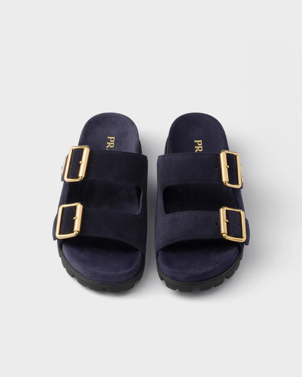 Suede Strap Slides