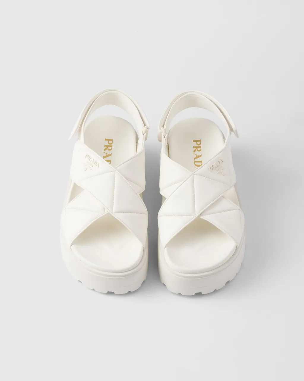 Nappa Leather Crisscross Flatform Sandals