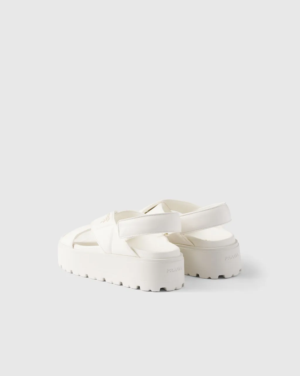 Nappa Leather Crisscross Flatform Sandals