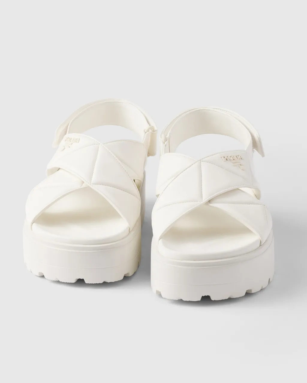 Nappa Leather Crisscross Flatform Sandals