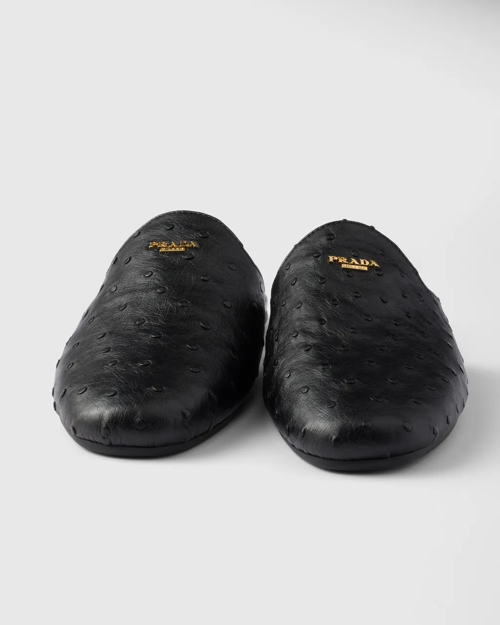 Ostrich Leather Mules