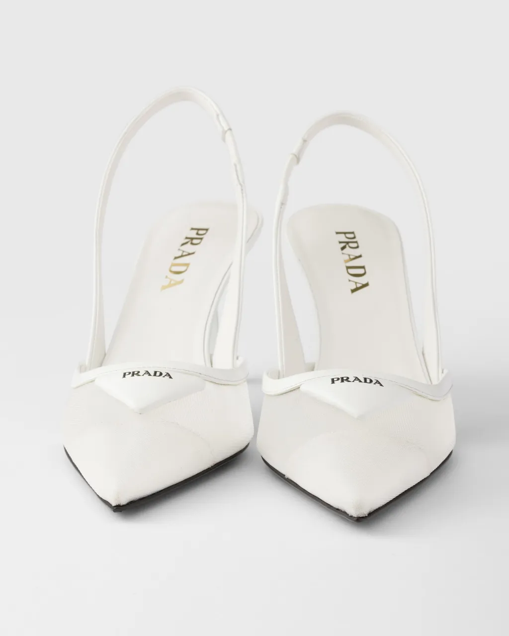 Mesh Fabric Slingback Pumps