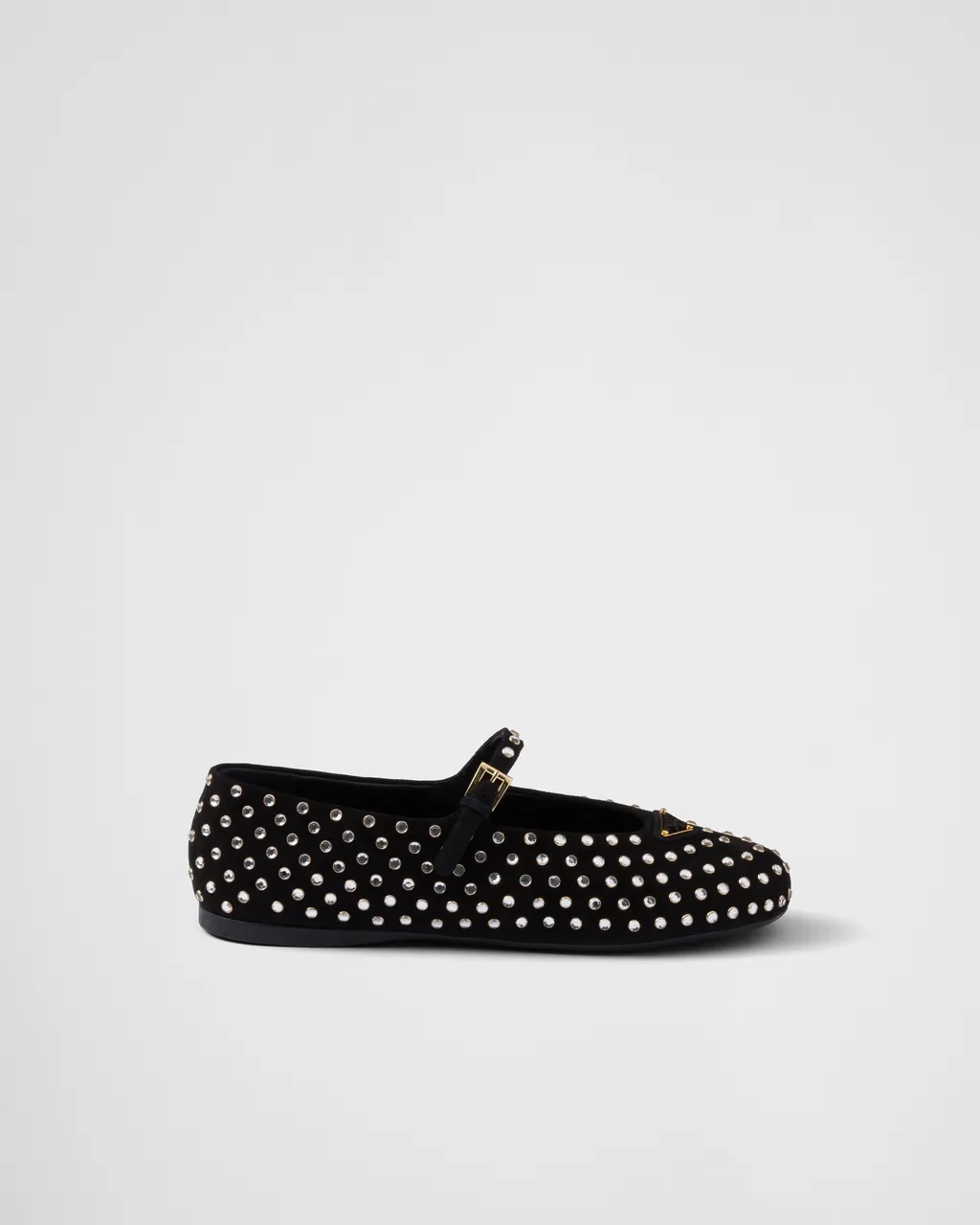 Suede Ballerinas With Crystals