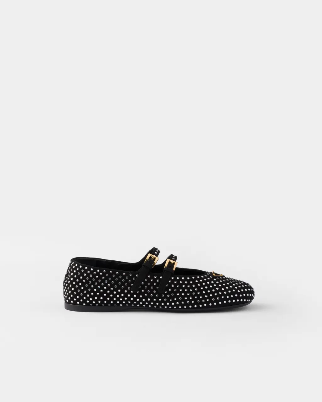Suede Ballerinas With Crystals