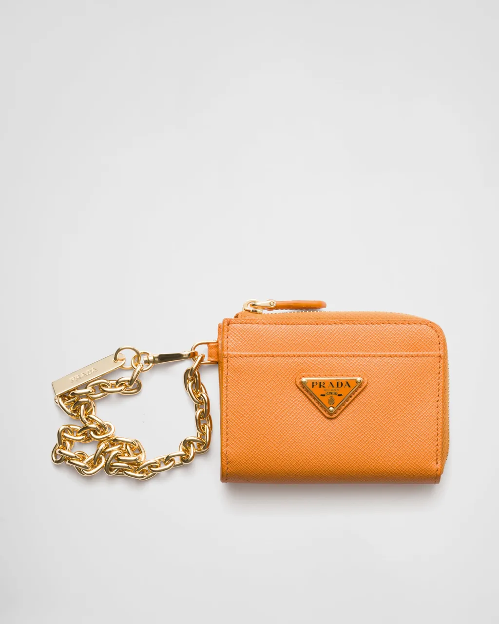 Small Saffiano Leather Zipper Wallet