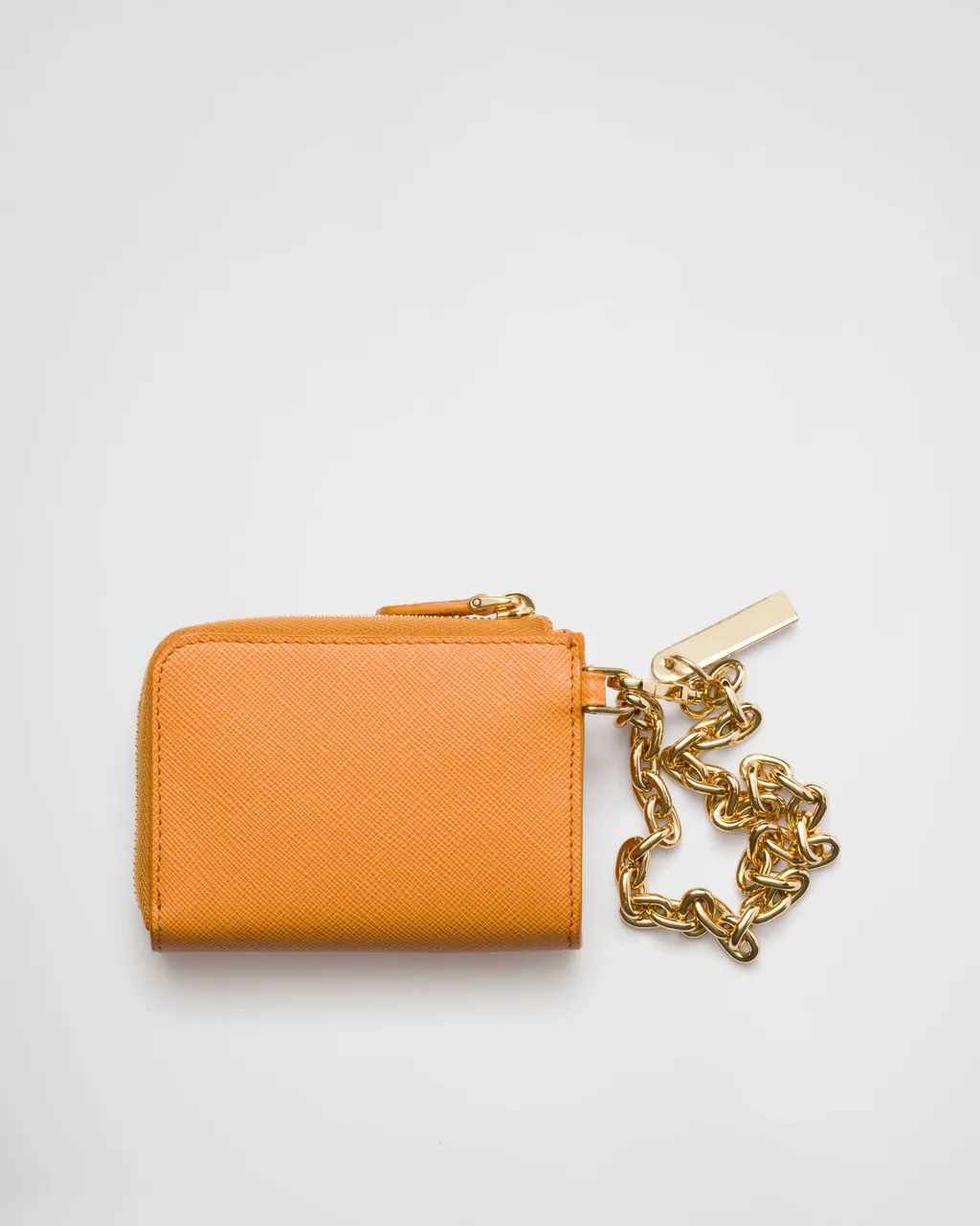 Small Saffiano Leather Zipper Wallet