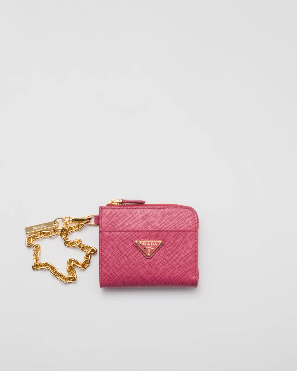 Small Saffiano Leather Zipper Wallet