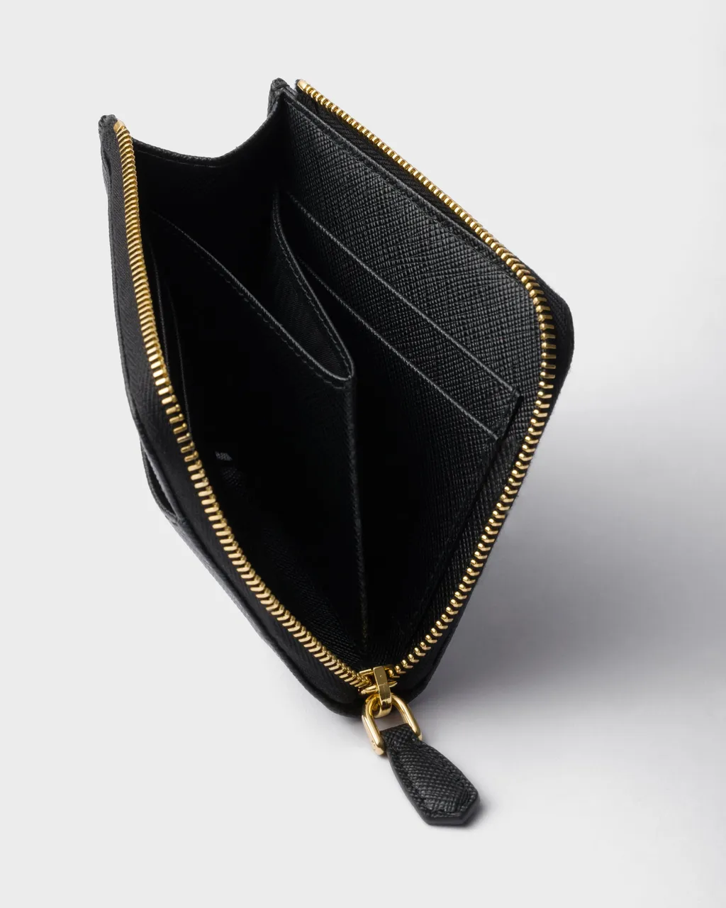 Small Saffiano Leather Zipper Wallet