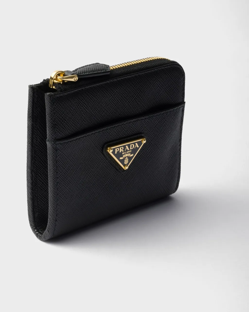 Small Saffiano Leather Zipper Wallet