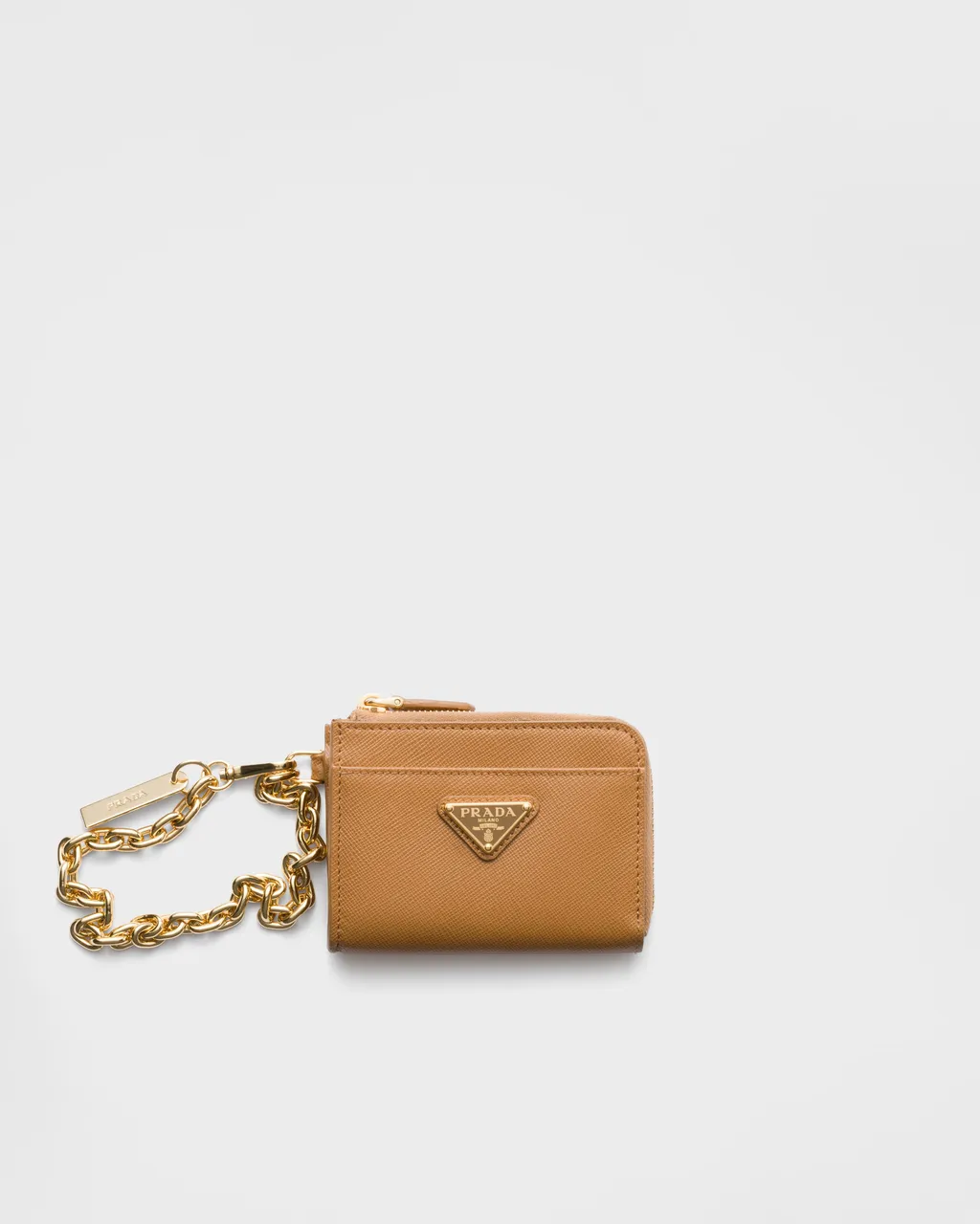Small Saffiano Leather Zipper Wallet