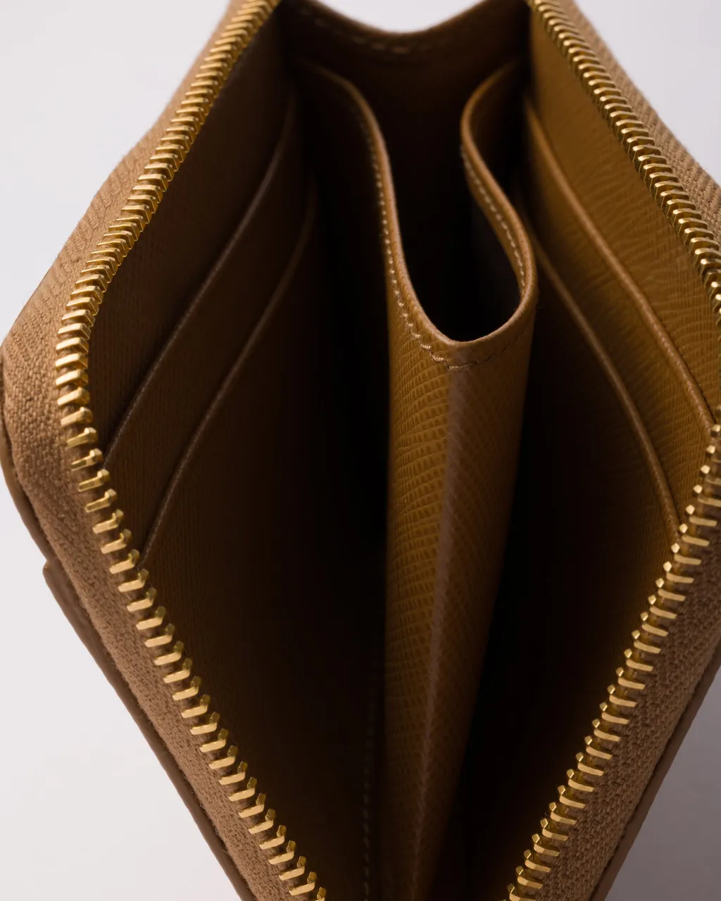 Small Saffiano Leather Zipper Wallet
