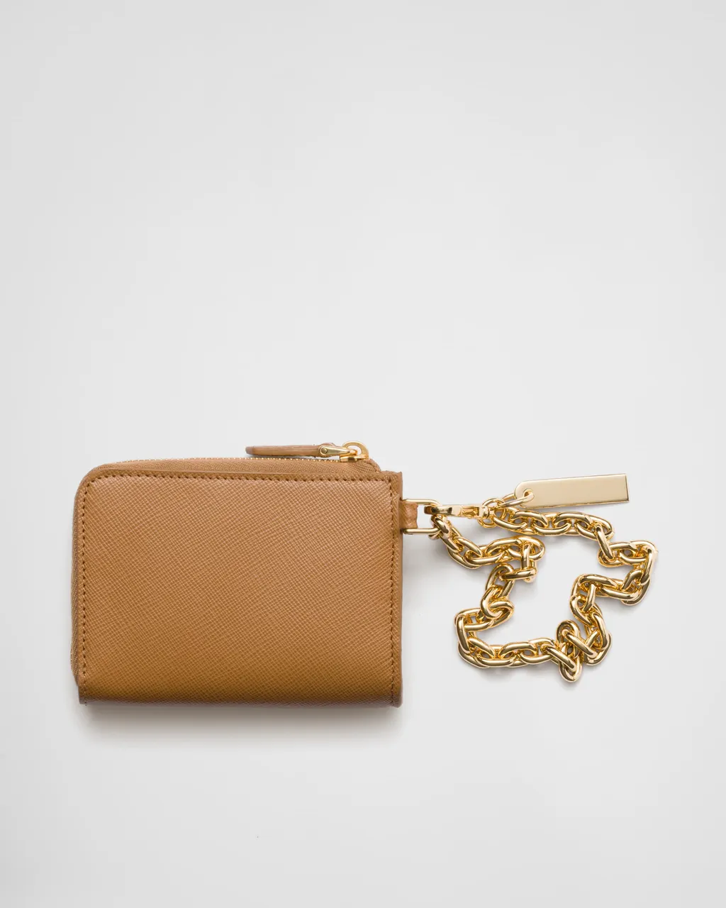 Small Saffiano Leather Zipper Wallet