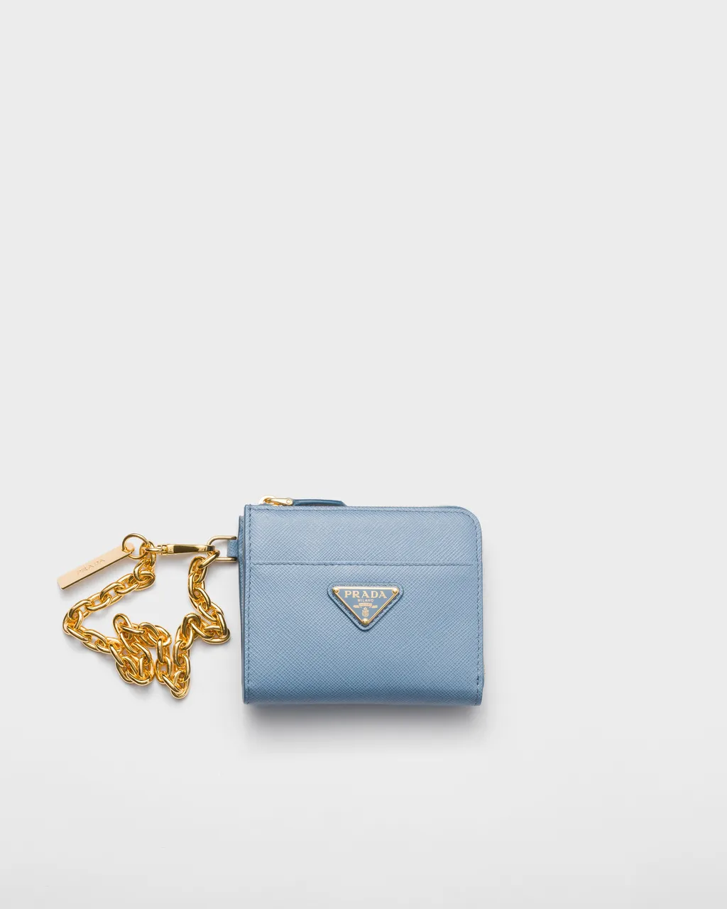Small Saffiano Leather Zipper Wallet